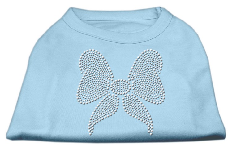 Rhinestone Bow Shirts Baby Blue XS