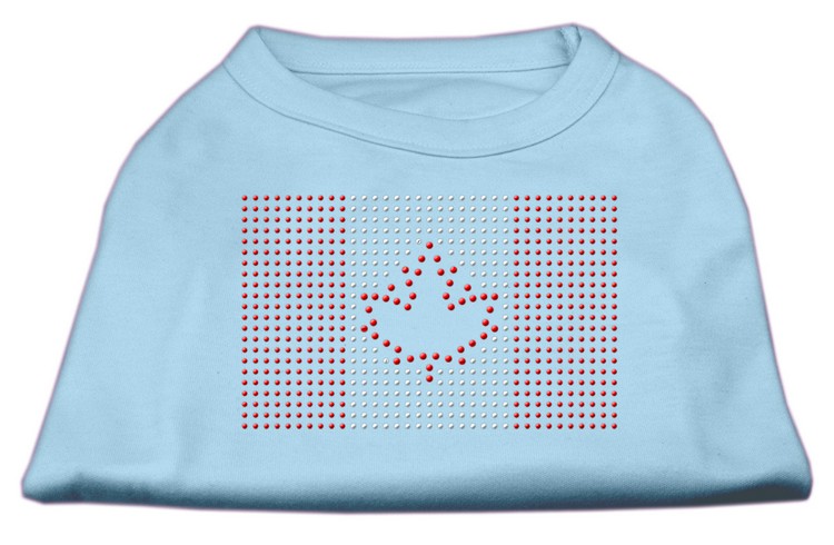 Canadian Flag Rhinestone Shirts Baby Blue L