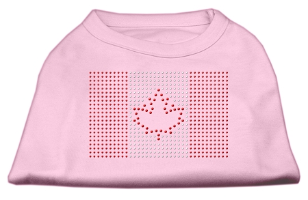 Canadian Flag Rhinestone Shirts Light Pink L