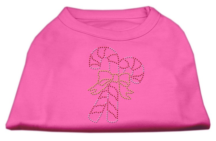 Candy Cane Rhinestone Shirt Bright Pink XXL