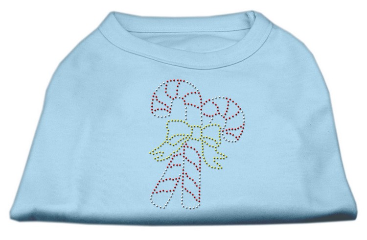 Candy Cane Rhinestone Shirt Baby Blue S