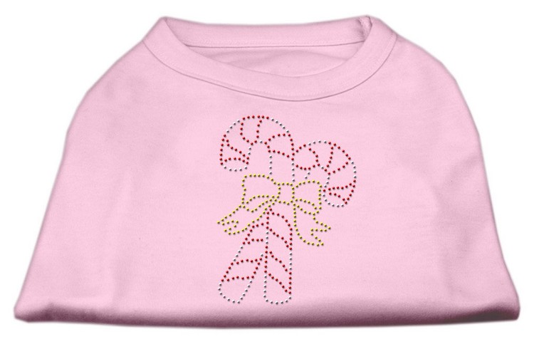 Candy Cane Rhinestone Shirt Light Pink XXL