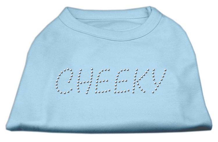 Cheeky Rhinestone Shirt Baby Blue M