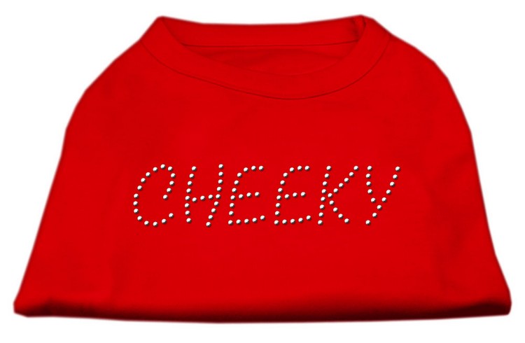 Cheeky Rhinestone Shirt Red XL