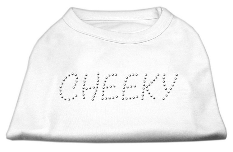 Cheeky Rhinestone Shirt White L