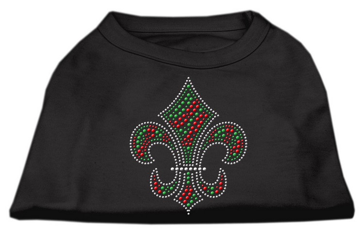 Holiday Fleur de lis Rhinestone Shirts Black XL