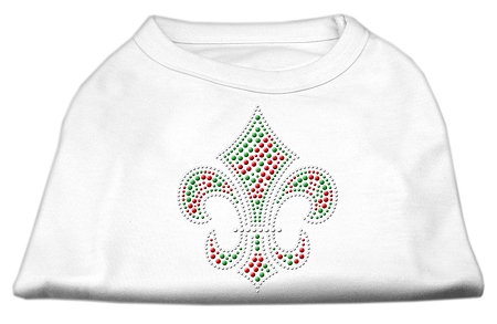 Holiday Fleur de lis Rhinestone Shirts White S