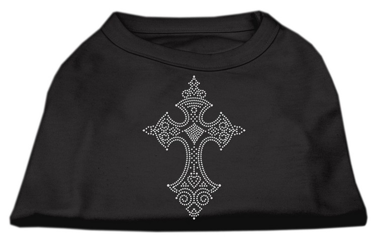 Rhinestone Cross Shirts Black XS