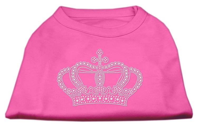 Rhinestone Crown Shirts Bright Pink XS