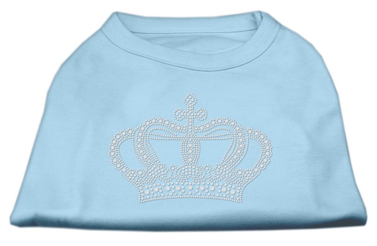 Rhinestone Crown Shirts Baby Blue XS