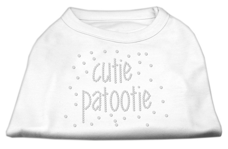 Cutie Patootie Rhinestone Shirts White XXL