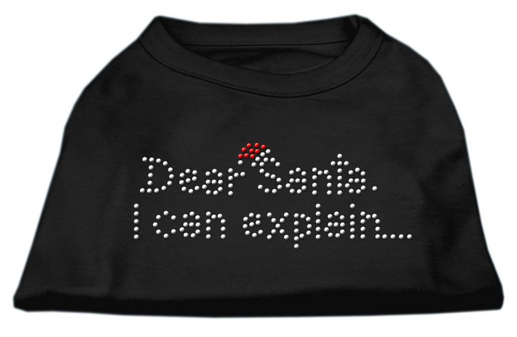 Dear Santa I Can Explain Rhinestone Shirts Black L