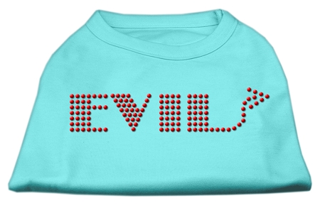 Evil Rhinestone Shirts Aqua XS