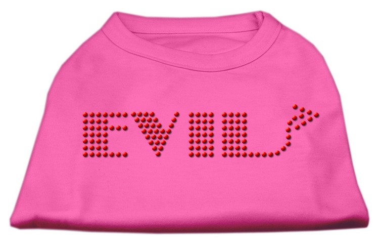 Evil Rhinestone Shirts Bright Pink L