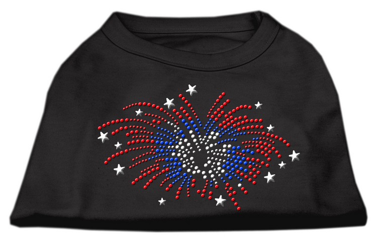 Fireworks Rhinestone Shirt Black L