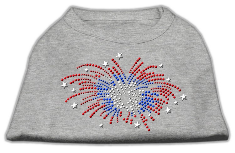 Fireworks Rhinestone Shirt Grey L