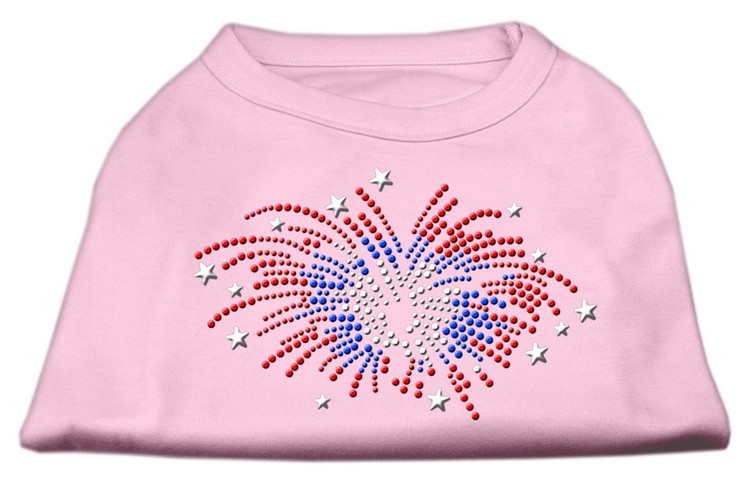 Fireworks Rhinestone Shirt Light Pink L