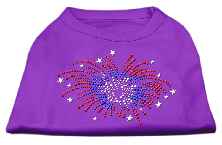 Fireworks Rhinestone Shirt Purple L