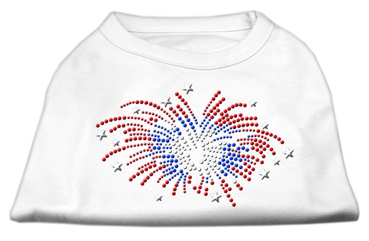 Fireworks Rhinestone Shirt White L