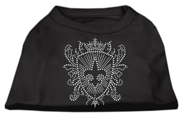 Rhinestone Fleur De Lis Shield Shirts Black XXXL