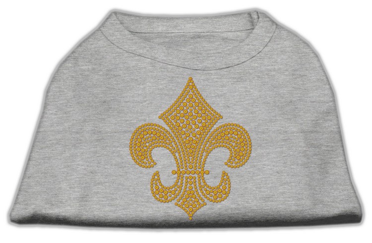 Gold Fleur De Lis Rhinestone Shirts Grey M