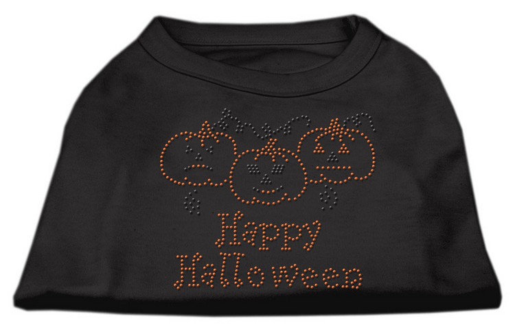 Happy Halloween Rhinestone Shirts Black XS