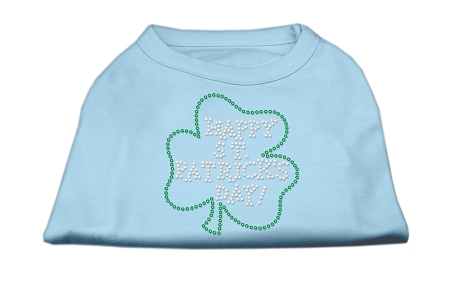 Happy St Patrick's Day Rhinestone Shirts Baby Blue XS