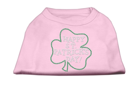 Happy St Patrick's Day Rhinestone Shirts Light Pink XXL