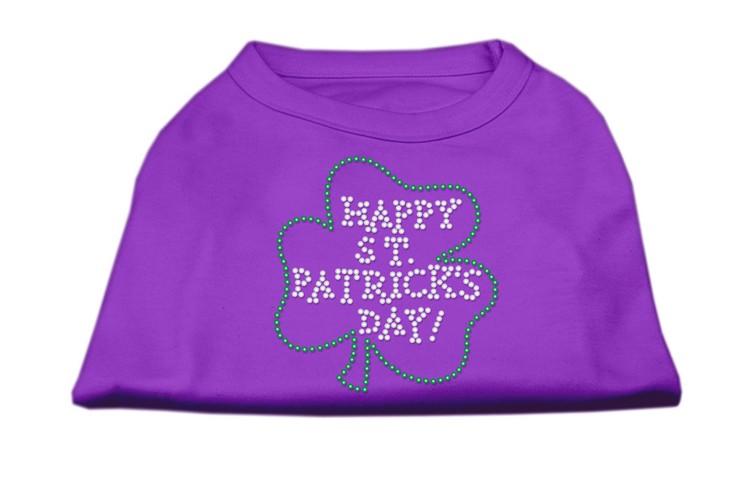 Happy St Patrick's Day Rhinestone Shirts Purple XL