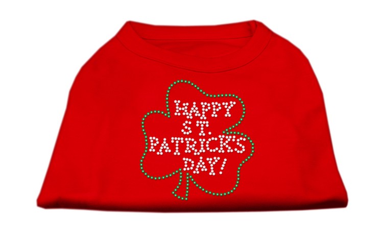 Happy St Patrick's Day Rhinestone Shirts Red L