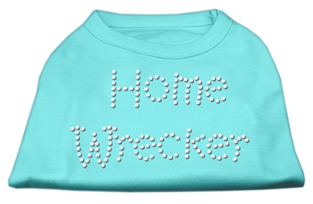 Home Wrecker Rhinestone Shirts Aqua XS