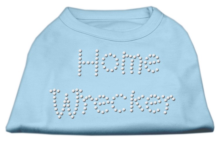 Home Wrecker Rhinestone Shirts Baby Blue XS