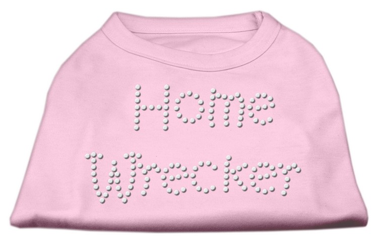 Home Wrecker Rhinestone Shirts Light Pink XS