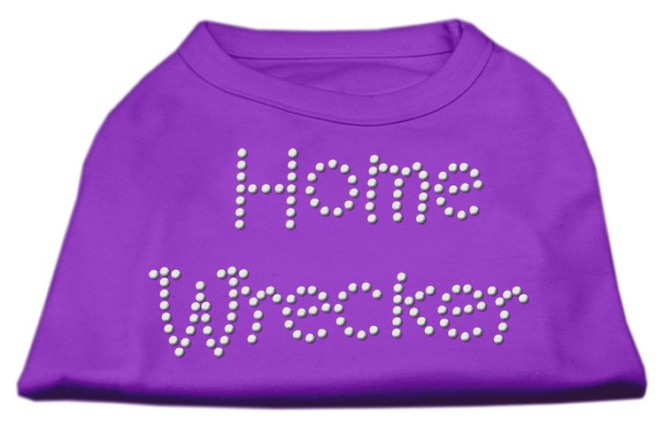 Home Wrecker Rhinestone Shirts Purple XXL