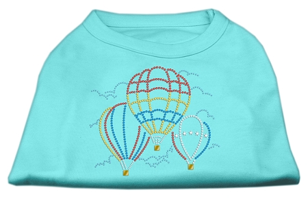 Hot Air Balloon Rhinestone Shirts Aqua L