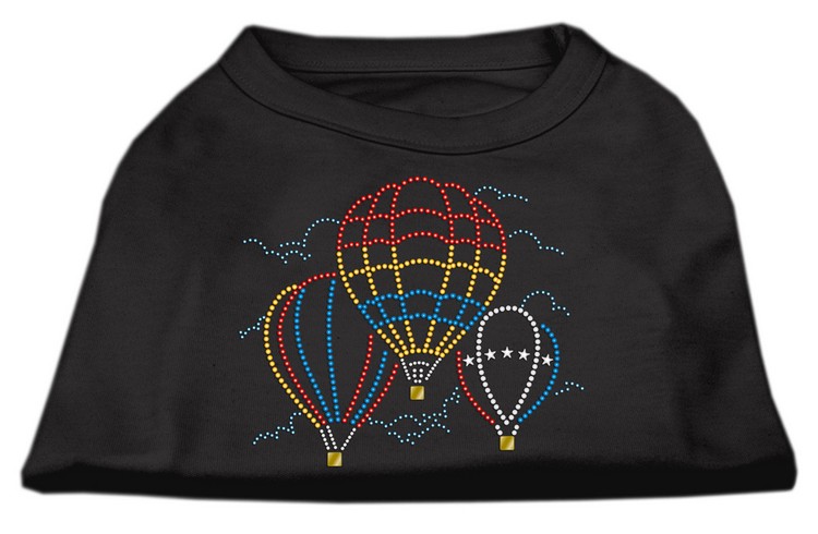 Hot Air Balloon Rhinestone Shirts Black XS