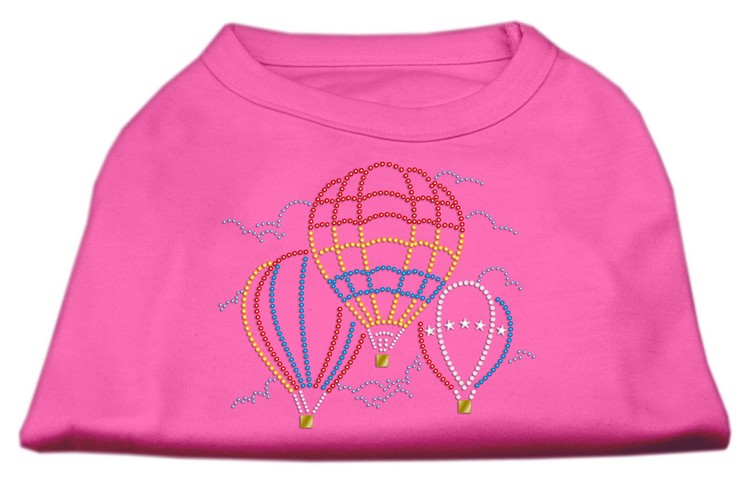 Hot Air Balloon Rhinestone Shirts Bright Pink L