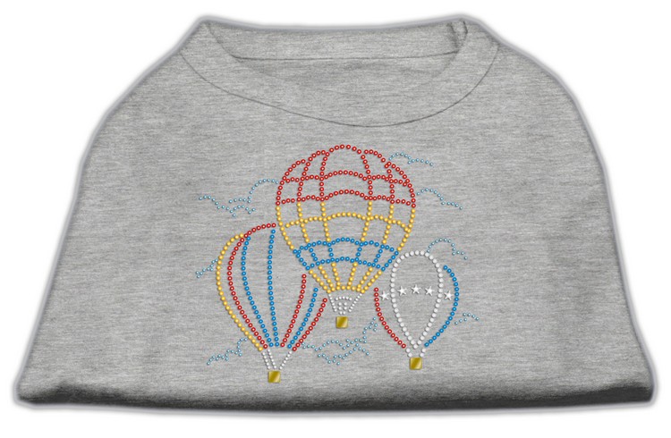 Hot Air Balloon Rhinestone Shirts Grey XS