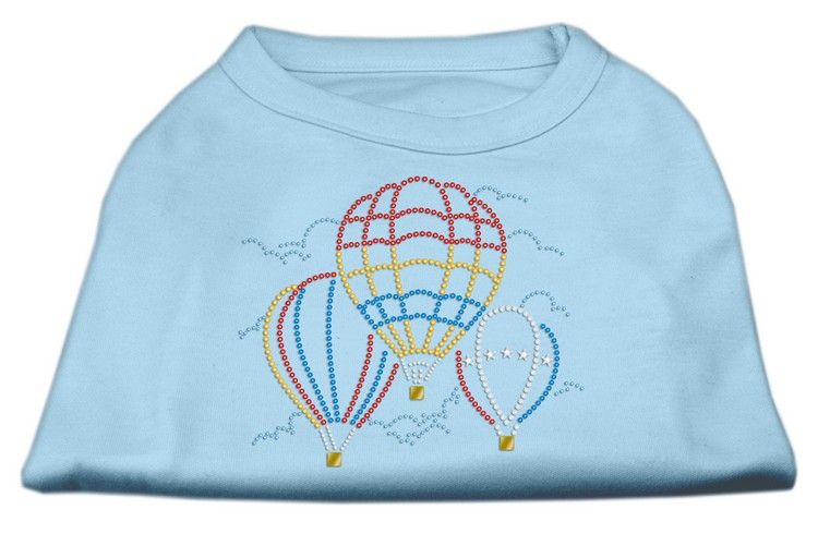 Hot Air Balloon Rhinestone Shirts Baby Blue M