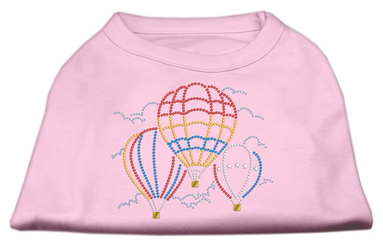 Hot Air Balloon Rhinestone Shirts Light Pink M