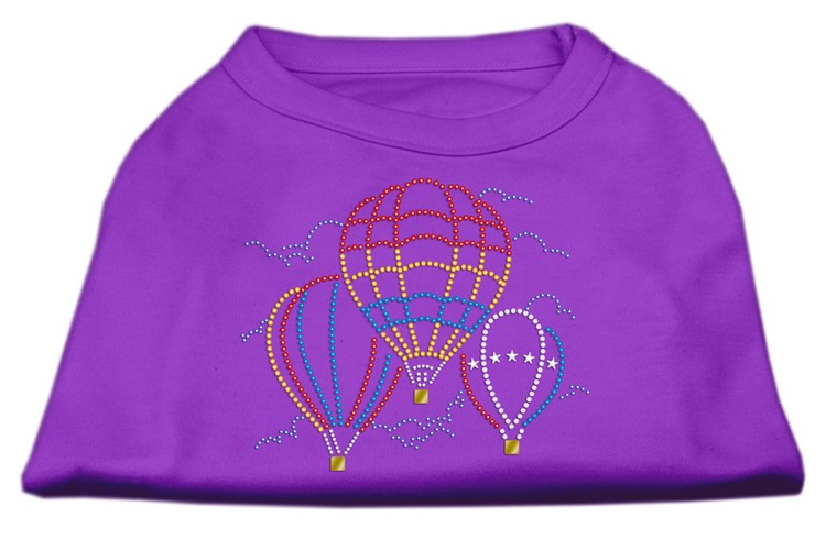 Hot Air Balloon Rhinestone Shirts Purple XS