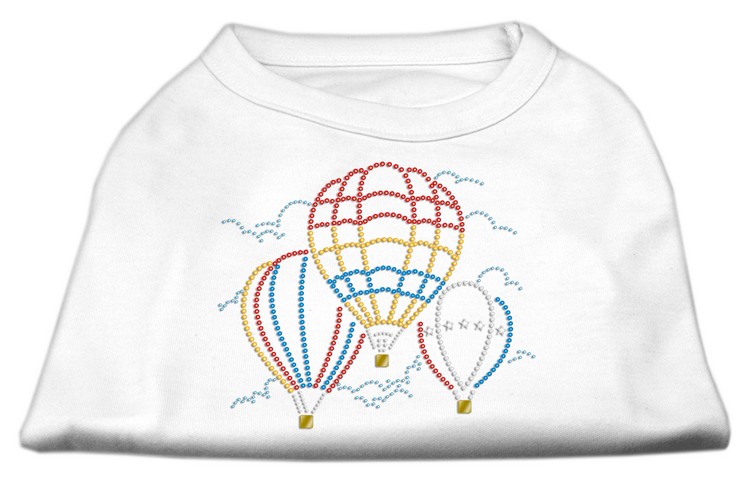 Hot Air Balloon Rhinestone Shirts White XS