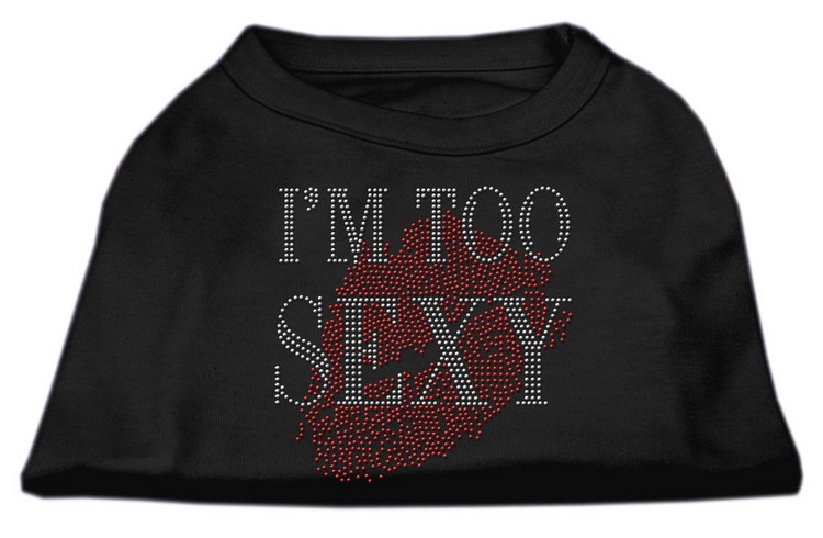 I'm Too Sexy Rhinestone Shirts Black XS