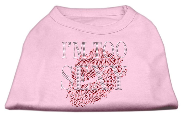 I'm Too Sexy Rhinestone Shirts Light Pink XS