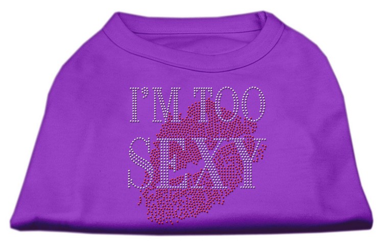 I'm Too Sexy Rhinestone Shirts Purple XS