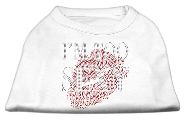 I'm Too Sexy Rhinestone Shirts White XS