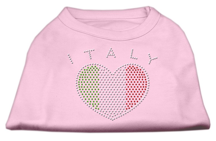 Italy Rhinestone Shirts Light Pink L