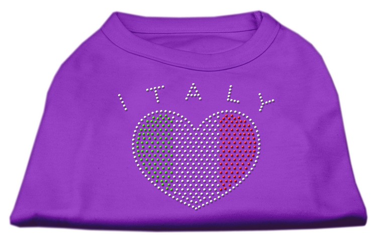 Italy Rhinestone Shirts Purple XXXL