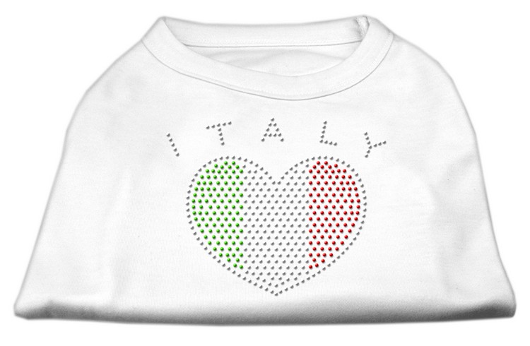 Italy Rhinestone Shirts White XS