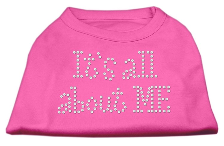 It's All About Me Rhinestone Shirts Bright Pink XS